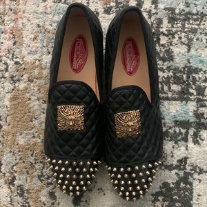 Men’s Leather Black Buckle Loafers